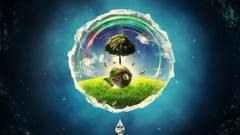 Trees abstract bubbles artwork lacza