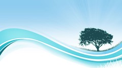 Trees abstract silhouettes vectors wavy lines