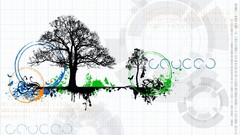 Trees abstract white background artwork