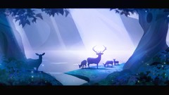 Trees Animals deer Garden fawn silhouettes