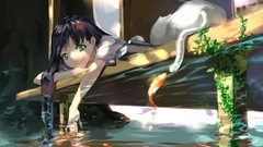 Trees Animals water cats Books fish Plants Anime long hair 