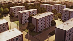 Trees Anime buildings sunlight illustrations Nichijou