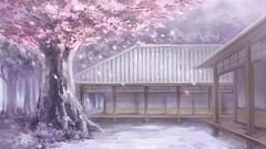 Trees architecture cherry blossoms scenic