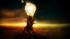 Trees artistic light bulbs