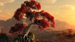 Trees artwork Mountains