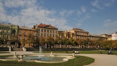 Trees autumn Park Europe fountain croatia Zagreb