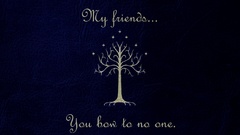 Trees banner Friends Gondor Aragorn the lord of the rings white 