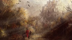 Trees Birds Horses Knights Castles chains digital art