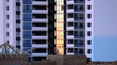 Trees black blue red moon white light flash Garden lighting 
