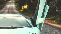 Trees blue cars Lamborghini roads luxus luxus cars