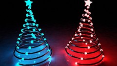 Trees blue red abstract