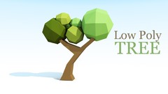 Trees blue white paper skies cinema 4d poly polygone