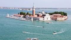 Trees Boats Italy buildings churches san giorgio maggiore