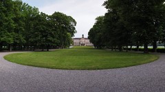 Trees buildings mansion