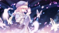 Trees Butterflies sakura dress long hair touhou cherry blossoms 