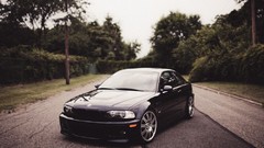 Trees cars BMW roads