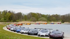 Trees cars McLaren Range lakes front view vehicles Supercars 
