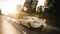 Trees cars roads sunlight vehicles Nissan Silvia S15 white cars