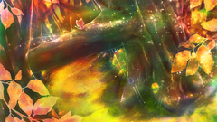 Trees cats colored Anime