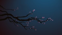 Trees cherry blossoms minimalistic