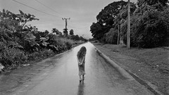 Trees children roads Cuba grayscale Cristina Garcia Rodero