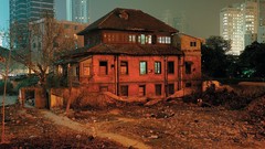 Trees China Asia Shanghai houses buildings cityscapes artwork 