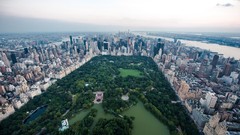 Trees cloud roads Central Park fields new york city