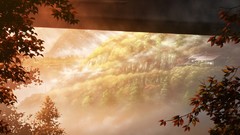 Trees clouds Anime Bridges