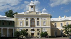 Trees clouds architecture