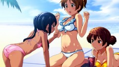 Trees clouds ass Plants arm Beaches blush anime girls brown 