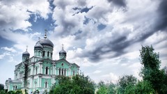 Trees clouds cityscapes