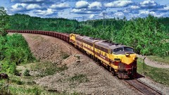 Trees clouds forests trains railroads