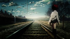 Trees clouds woman scene Anime Makoto Shinkai darkest hour 