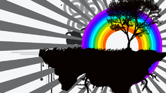 Trees colorful rainbows nature