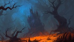 Trees dark forests artwork fantasy art