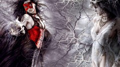 Trees dark Gothic woman forests