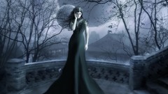 Trees dark moon woman Vampires