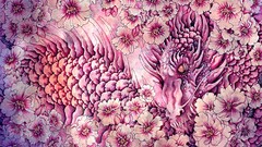 Trees Dragons cherry blossoms