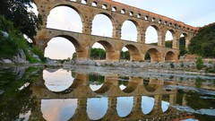 Trees France old Bricks Bridges architecture reflections arches 