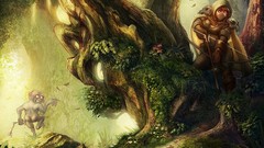Trees funny forests artwork Archers fantasy art