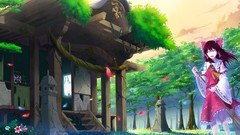 Trees ghosts buildings bows smiling long hair brunettes flower 