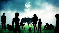 Trees grass cats Anime silhouettes bleach shihouin yoruichi 