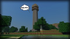 Trees grass fly water tower dirt waterfalls funny 3d minecraft 