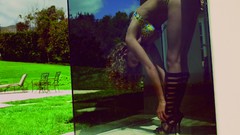 Trees grass glass chairs blondes green eyes rosie 