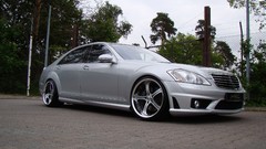 Trees gray cars Mercedes-Benz vehicles Mercedes-Benz S-Class