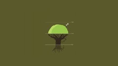 Trees growth green background minimalistic