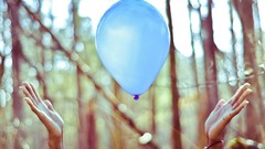Trees hands Balloons bokeh floating
