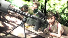 Trees headphones Anime binoculars shells sniper pistols anime 