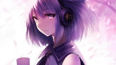 Trees headphones close-up faces anime girls short hair touhou 