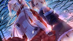 Trees headphones glasses red eyes gloves blondes skirts scarfs 